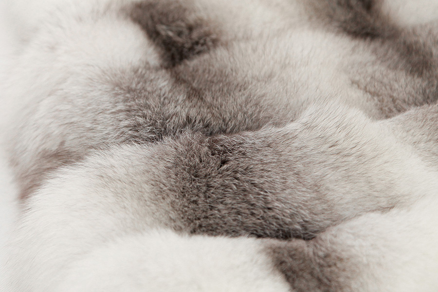 Shadow Blue Frost Fox Fur Hooded Vest 0003-13