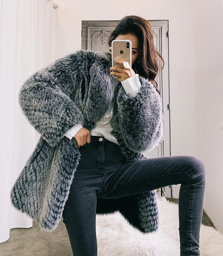 Black Frost Fox Fur Coat 0060-3