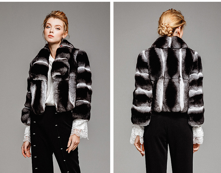 Chinchilla Fur Cropped Jacket 0061-3