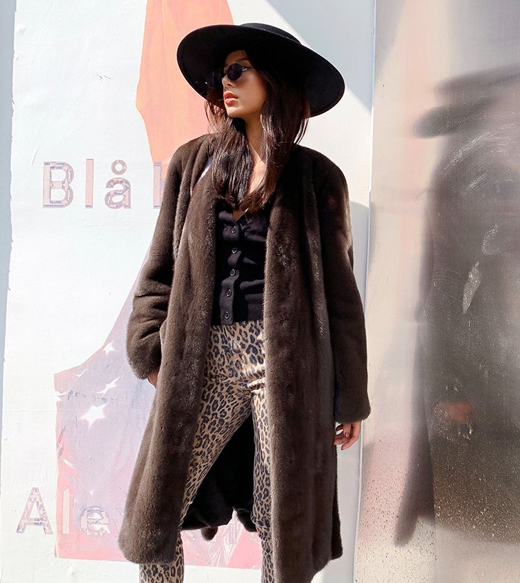 Belted Mink Fur Coat 0109-6