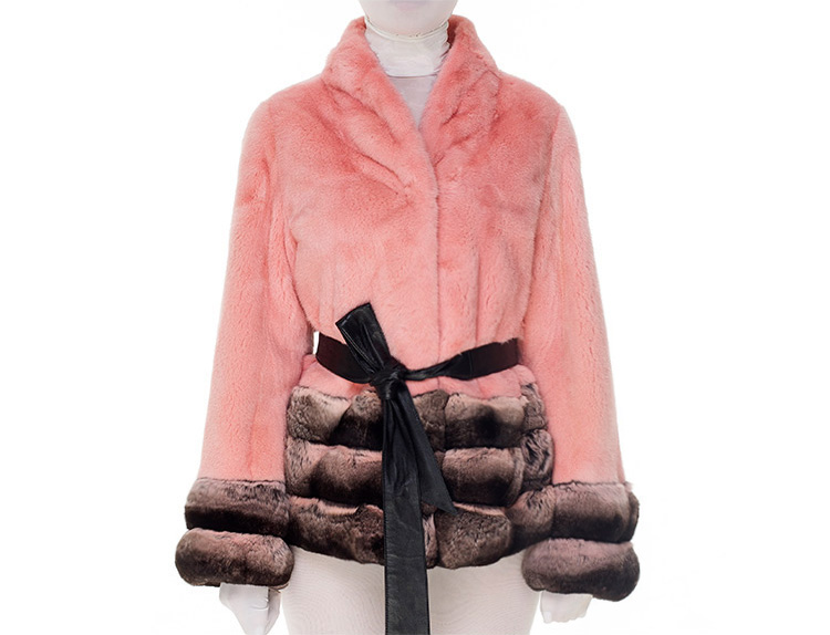 Mink Fur Jacket with Chinchilla Fur Trim 0115-11