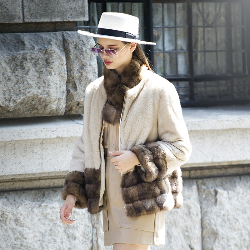 Mink Fur Jacket with Sable Fur Trim 0116-4