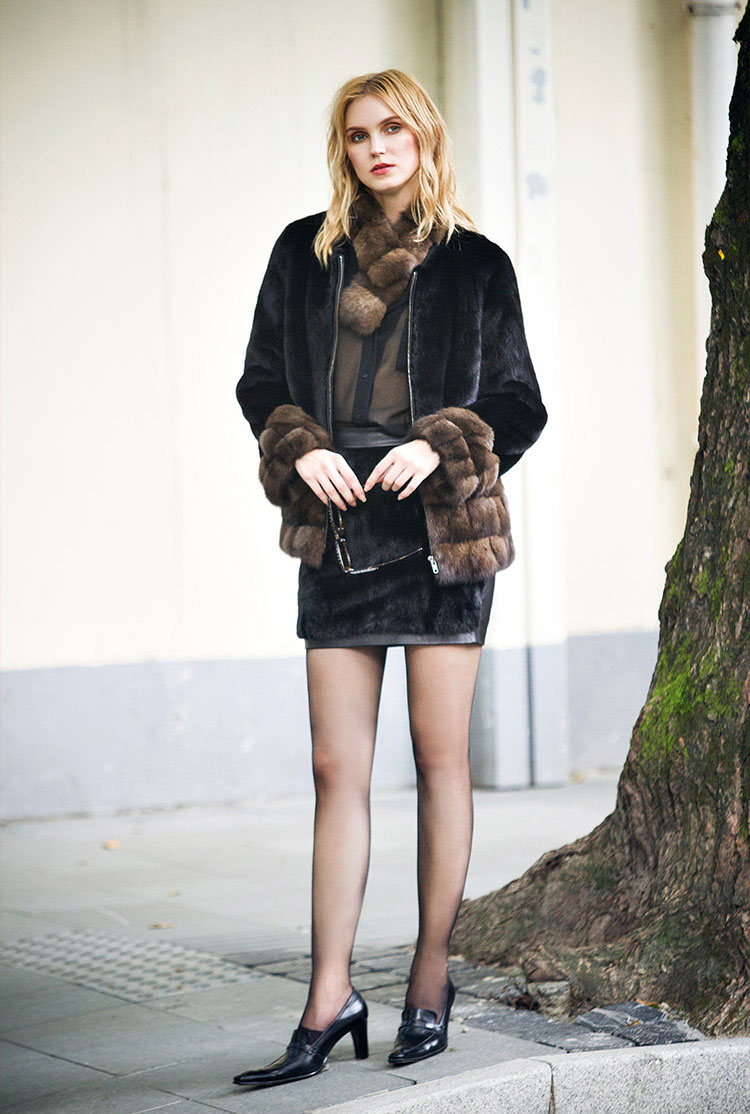 Mink Fur Jacket with Sable Fur Trim 0116-7