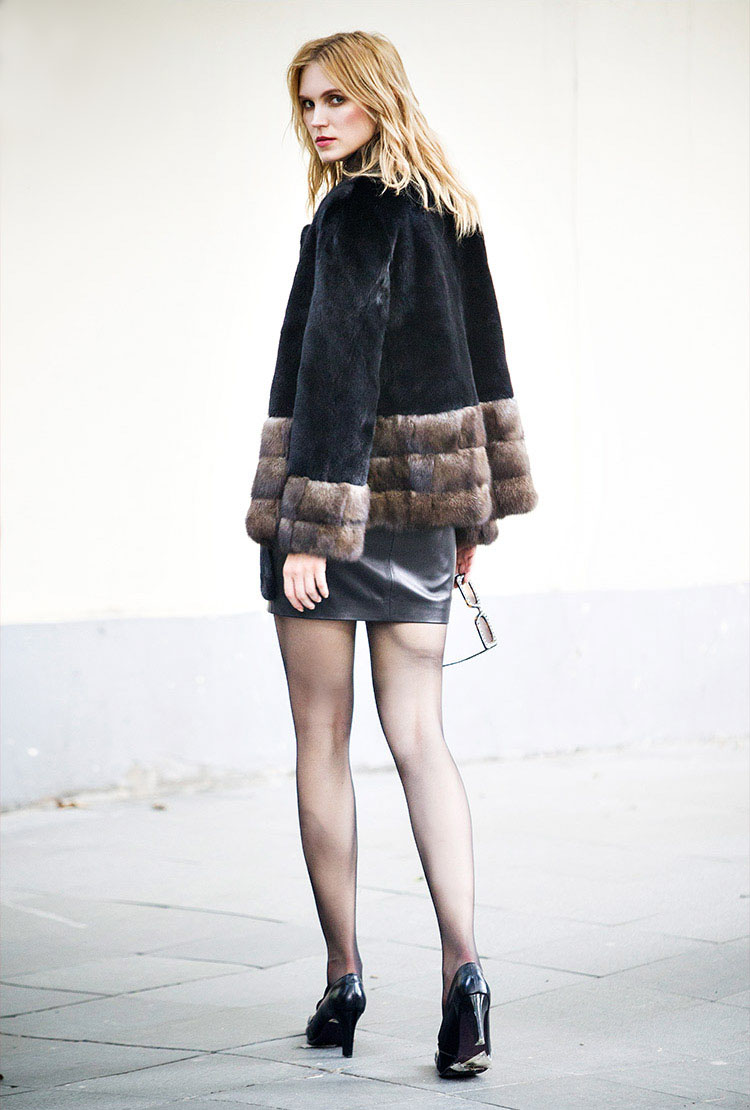 Mink Fur Jacket with Sable Fur Trim 0116-8