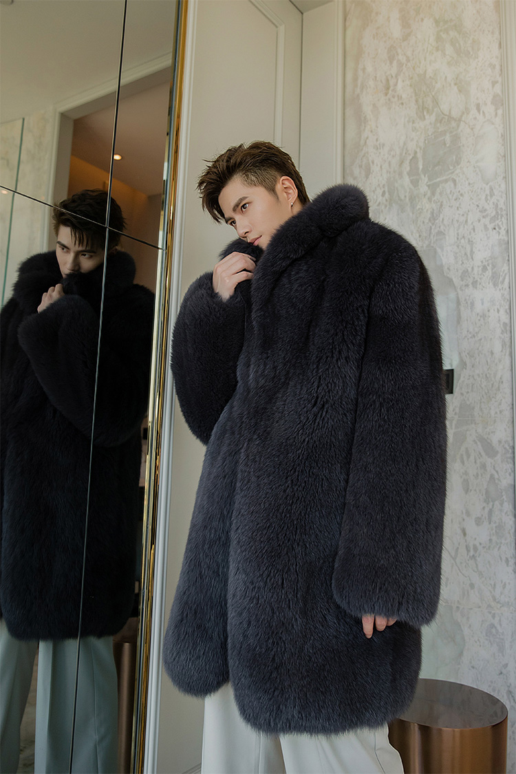 Men's Fox Fur Coat 0238-4
