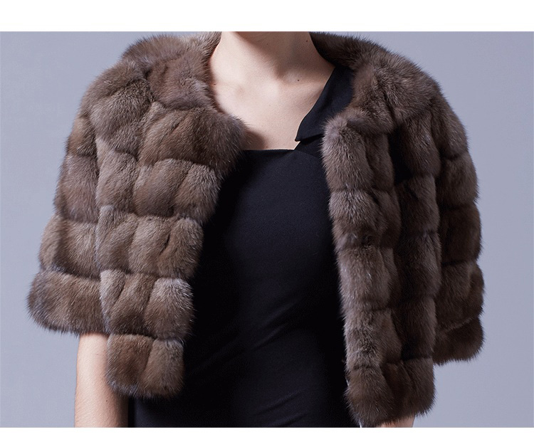 Sable Fur Bolero Cropped Jacket 024 Details 2