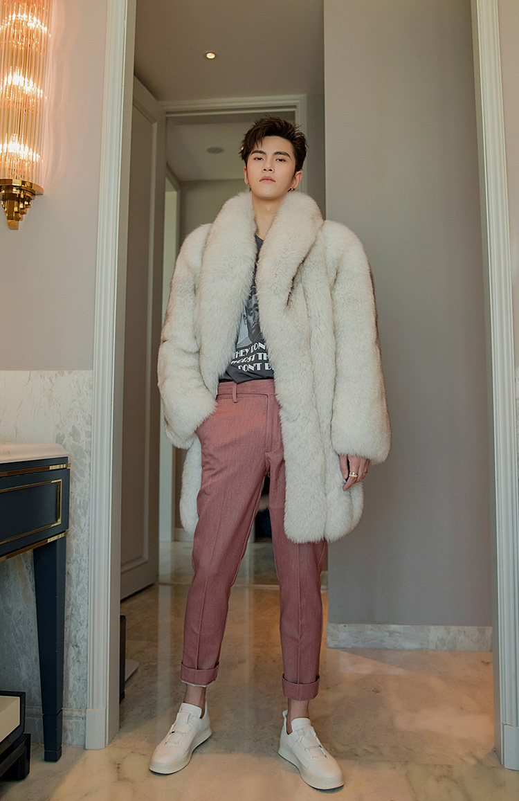 Men's Fox Fur Coat 240-4