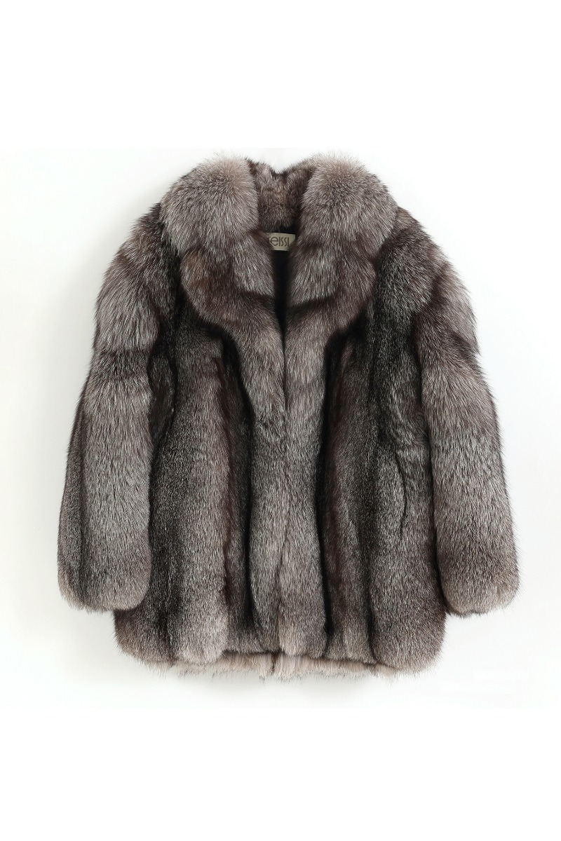 Men's Silver-Blue Fox Fur Coat