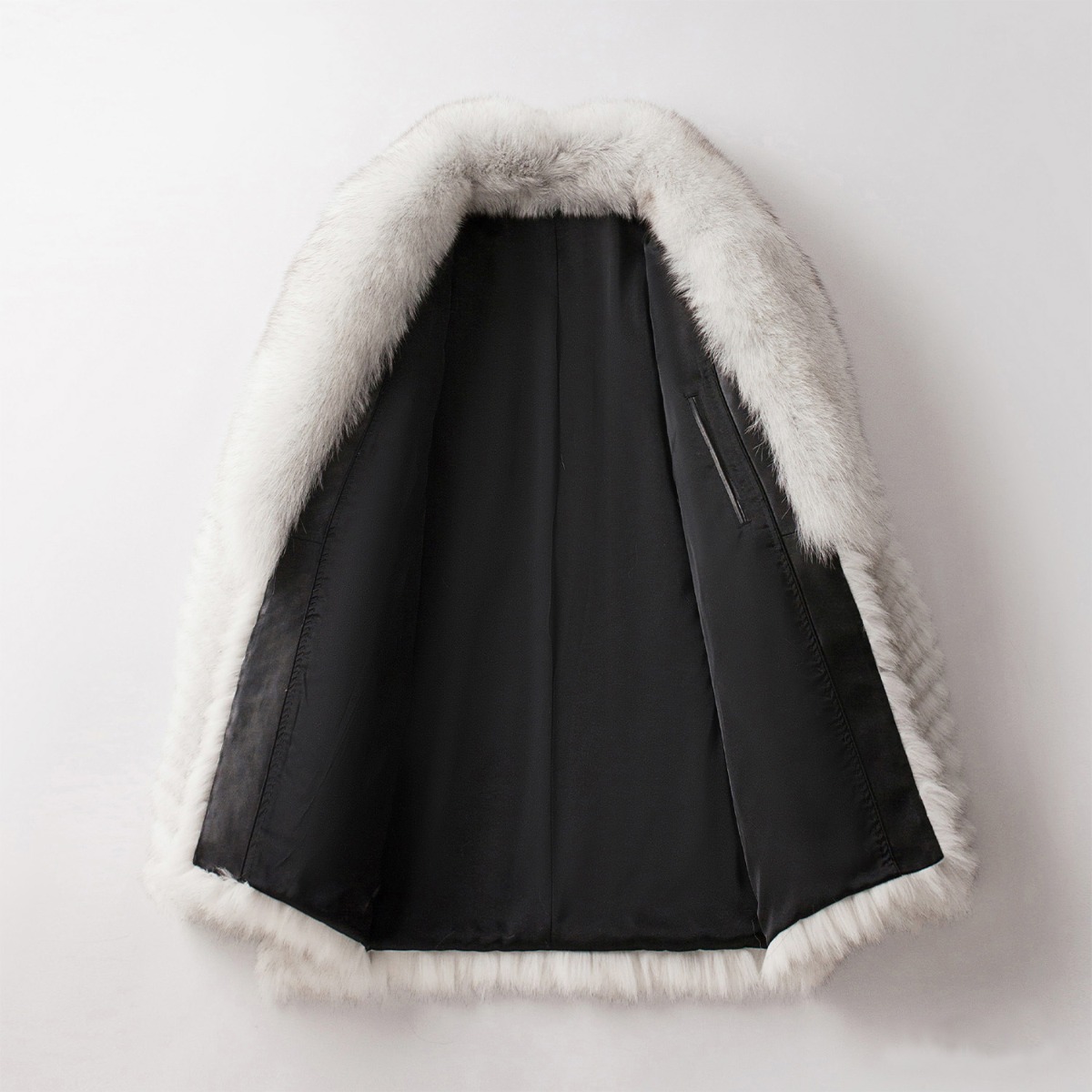 Men's White Fox Fur Coat 0244-2