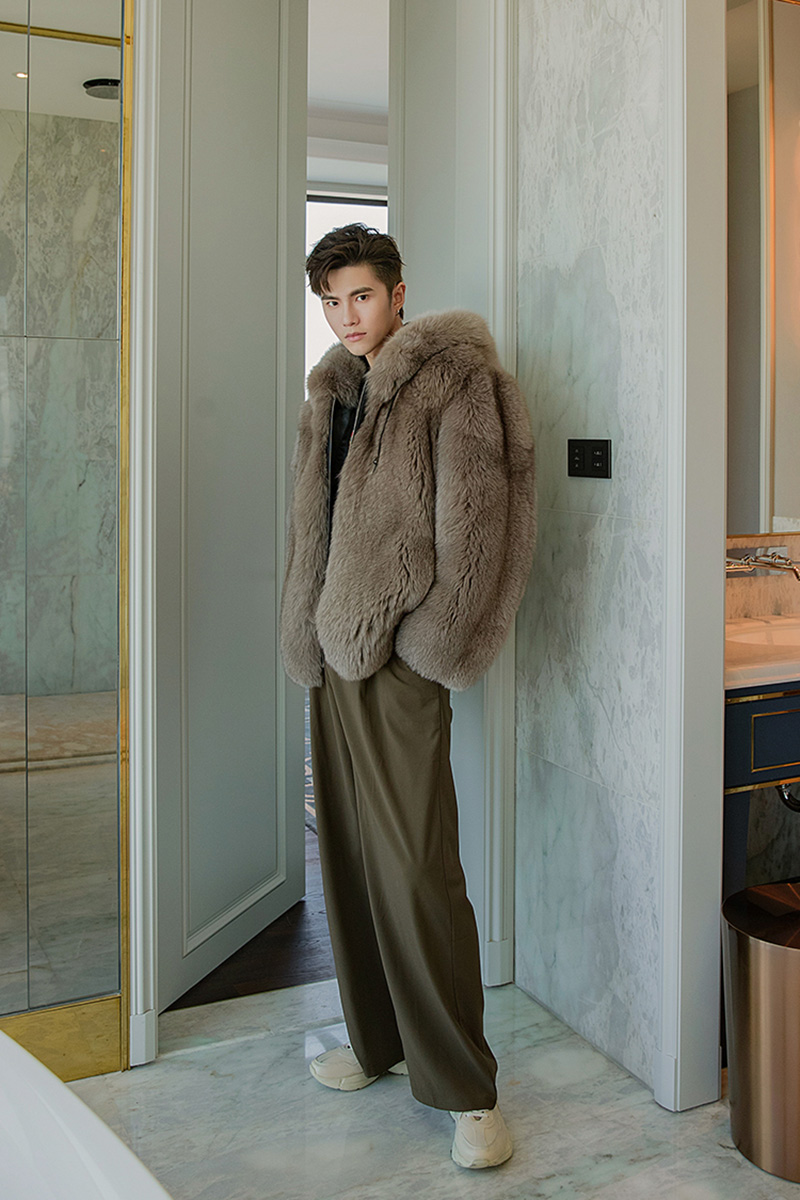 Men's Hooded Fox Fur Coat 0247-3