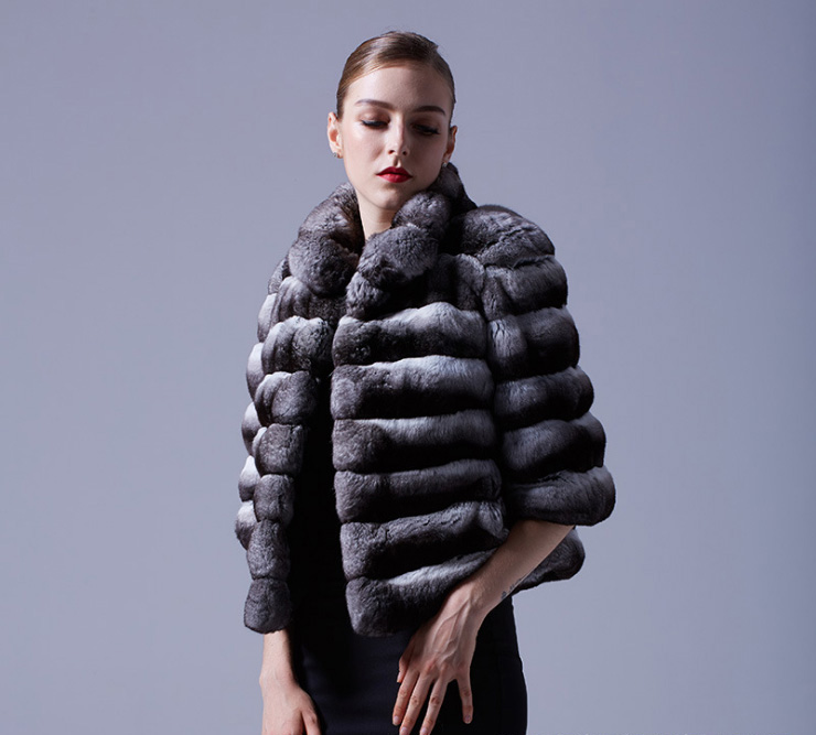 Cropped Chinchilla Fur Bolero Jacket 025 Details 7