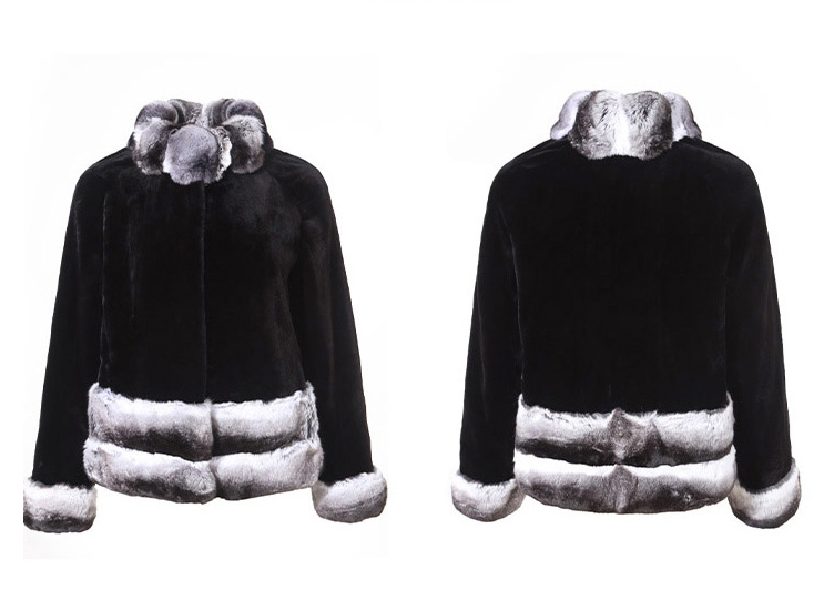 Mink Cashmere Coat with Chinchilla Fur Trim 0272-1