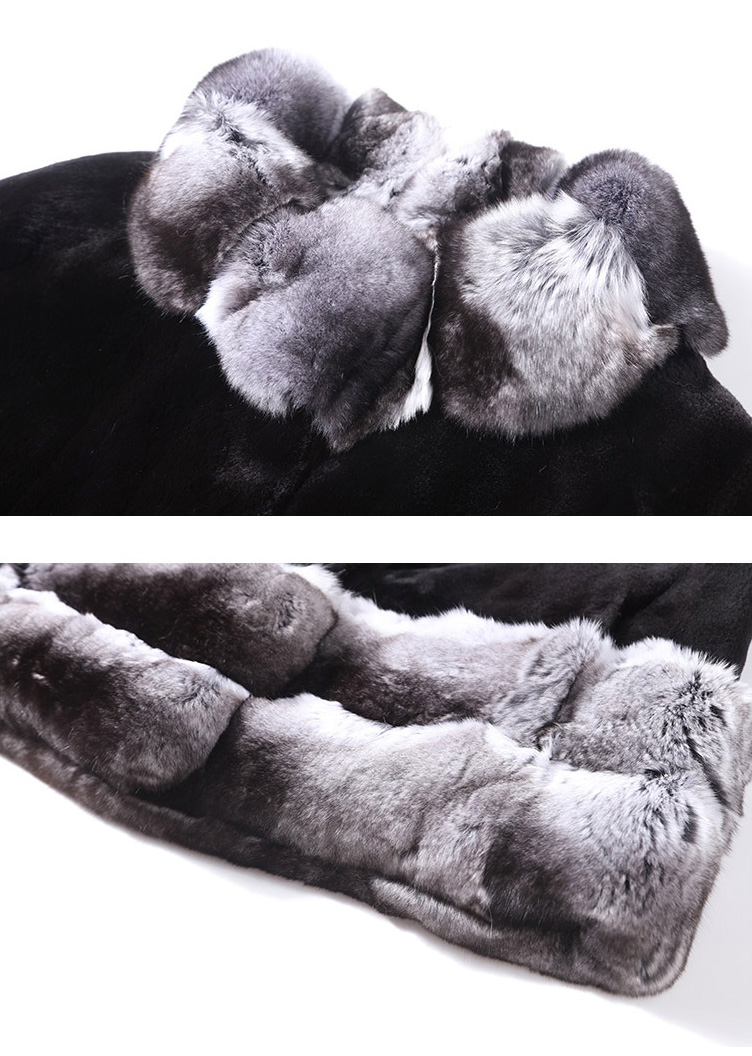 Mink Cashmere Coat with Chinchilla Fur Trim 0272-2