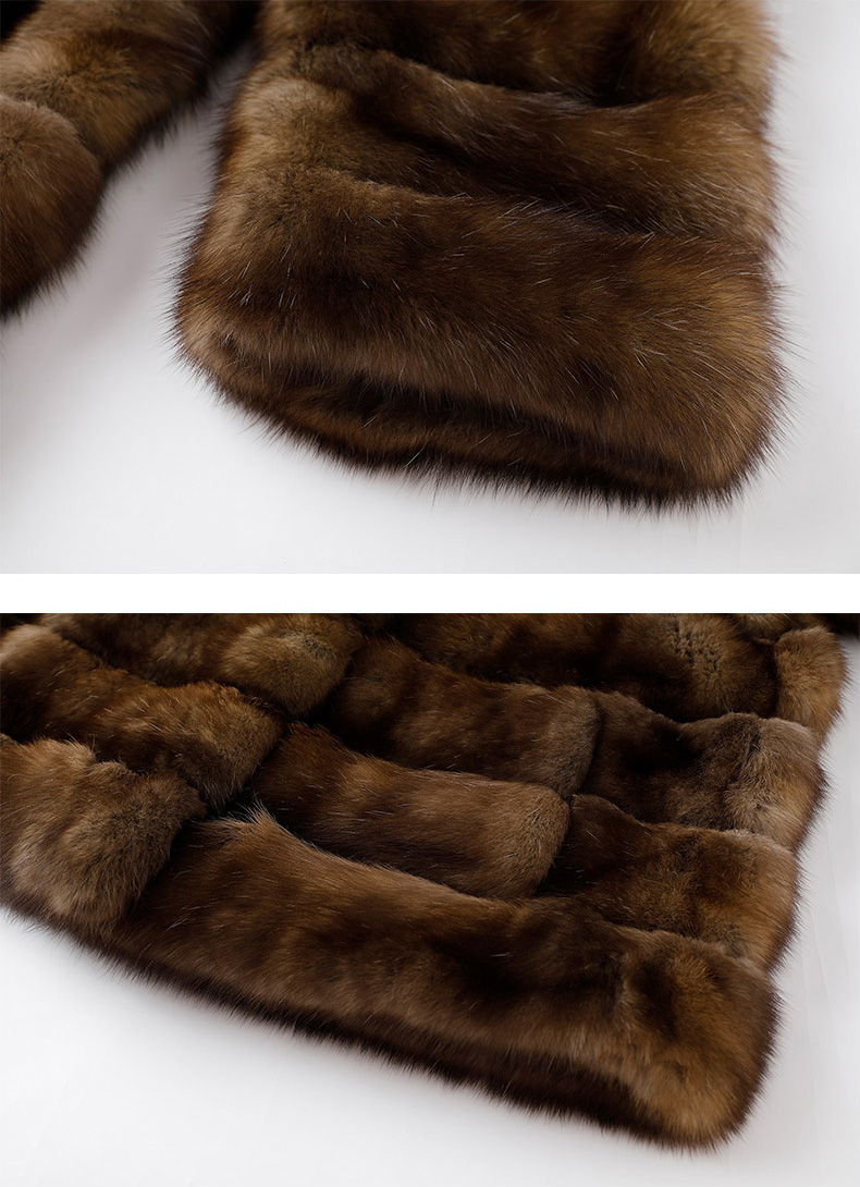 Stand Collar Sable Fur Coat 0278-4