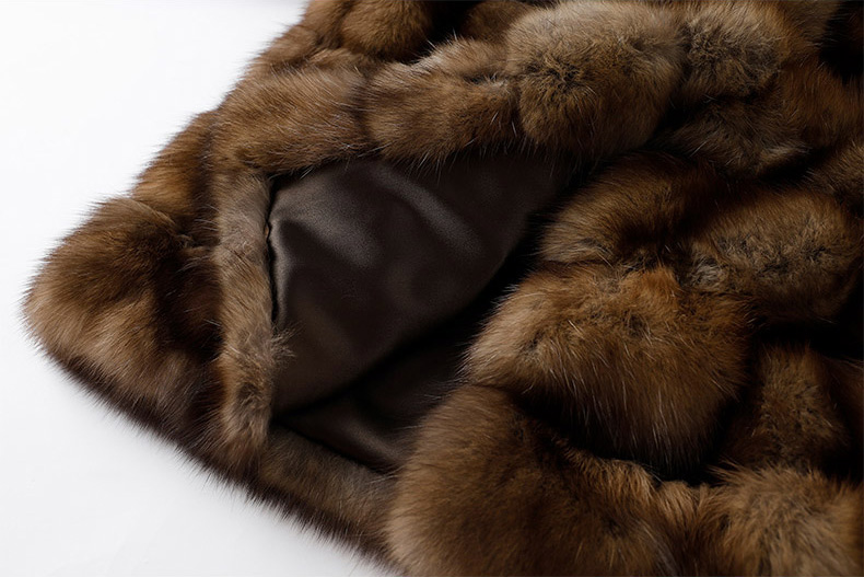 Stand Collar Sable Fur Coat 0278-5