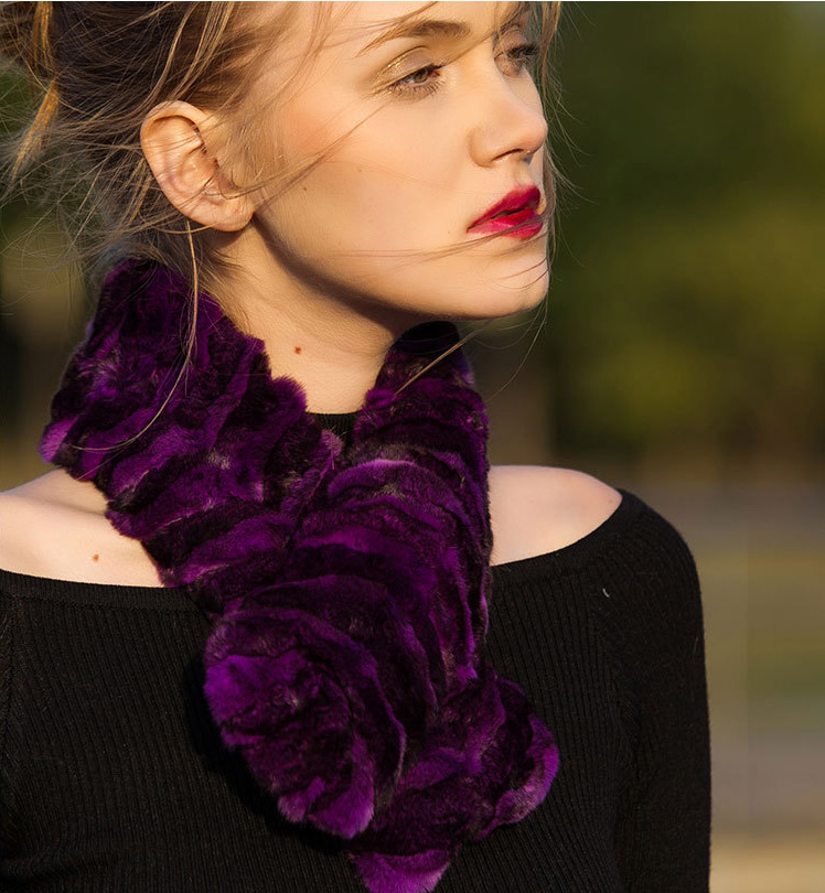 Chinchilla Fur Scarf Neckwarmer 032 Details 13