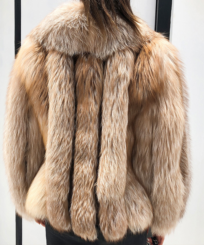 Cropped Chocolate Fox Fur Jacket 271 Details 6