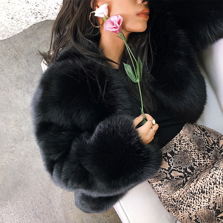 Fox Fur Coat-Black 279-2