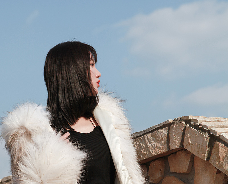 Hooded Knitted Raccoon Fur Jacket 307-3