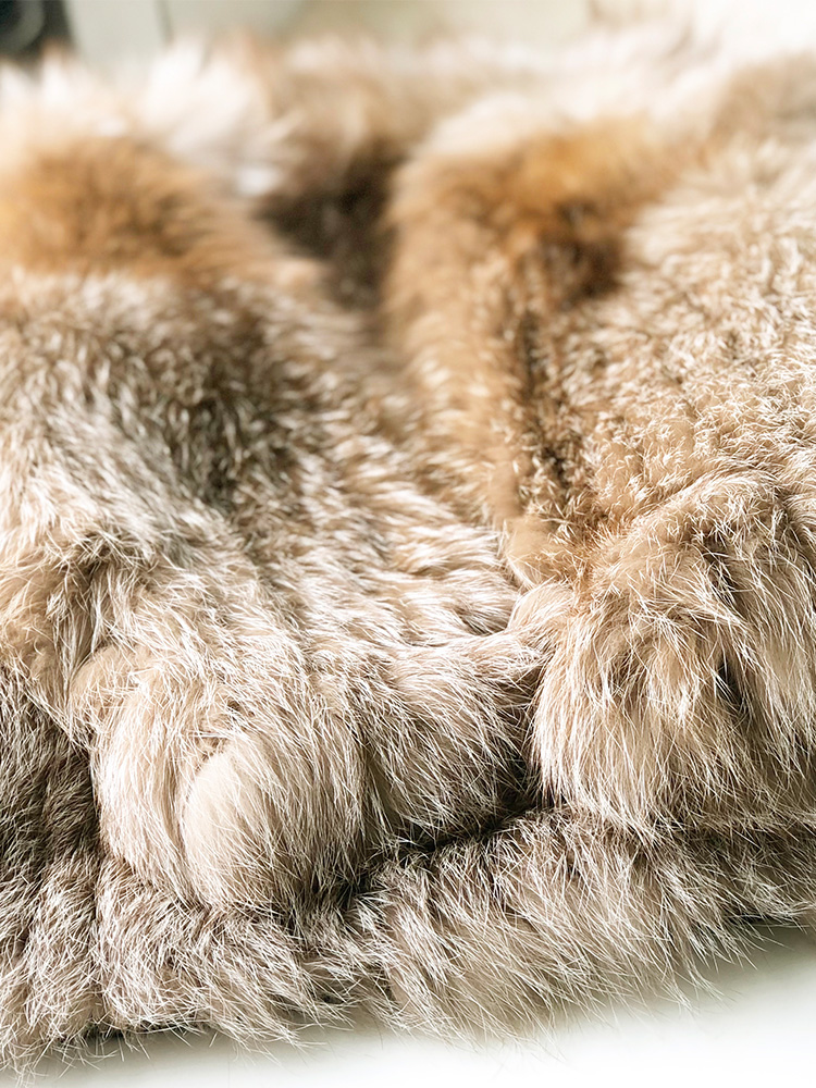 Hooded Chocolate Fox Fur Jacket 327-1