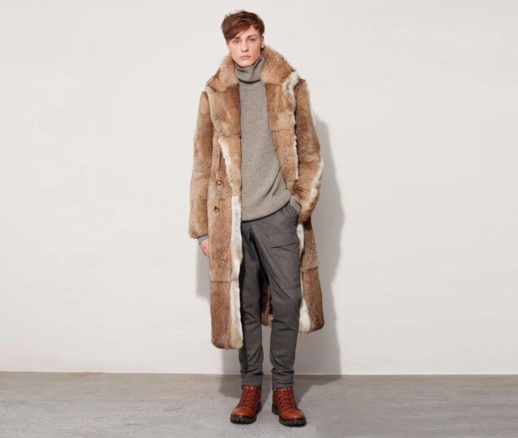 Men's Rabbit Fur Coat 348-1