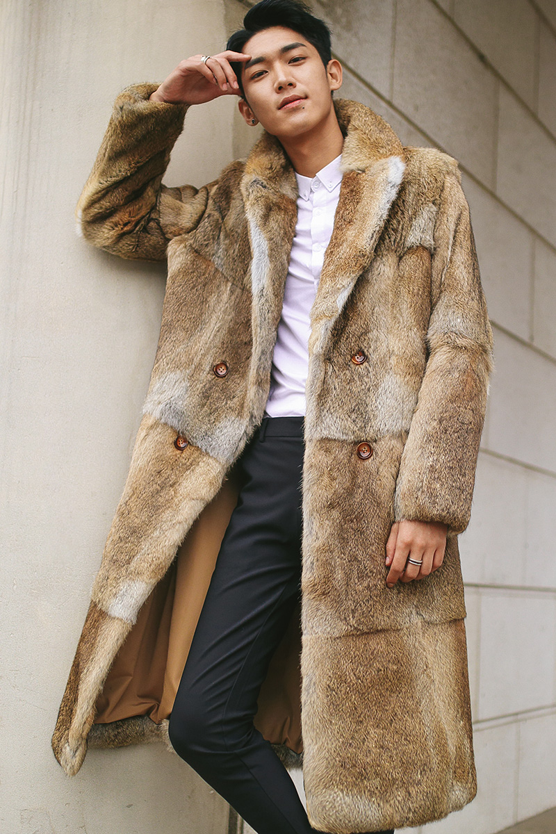 Men's Rabbit Fur Coat 348-2