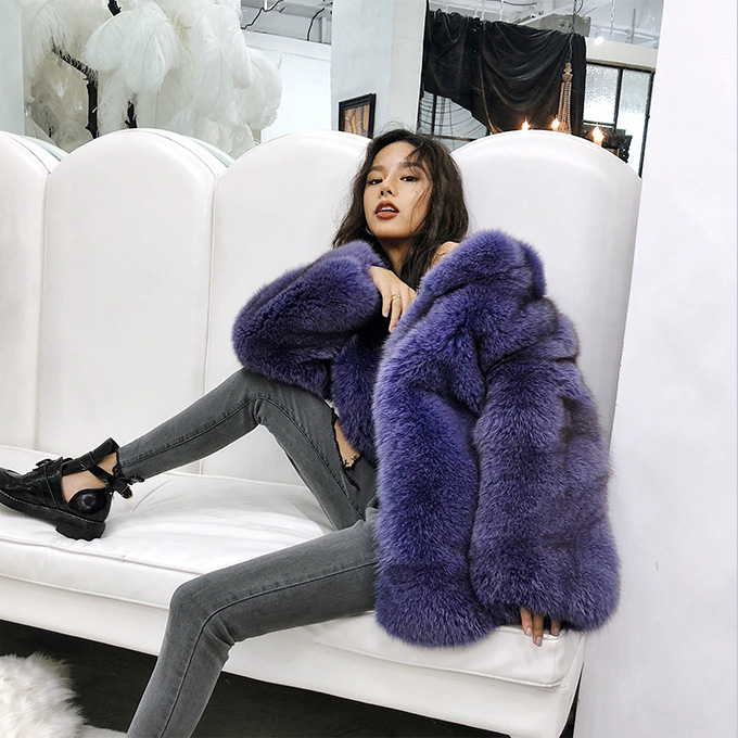 Purple Fox Fur Jacket 354-3