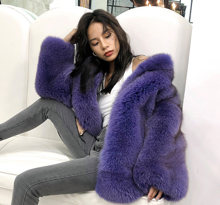Purple Fox Fur Jacket 354-7