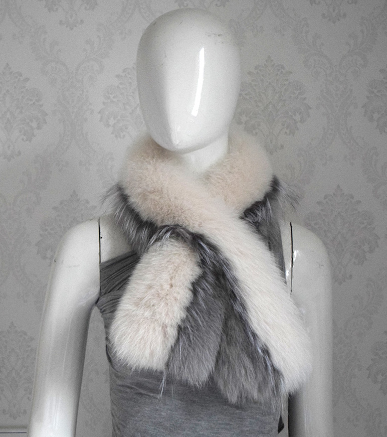 Two-tone Fox Fur Scarf 368-3