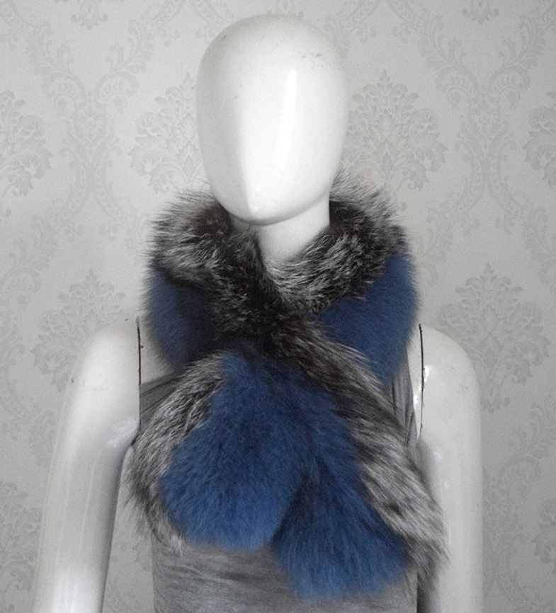 Two-tone Fox Fur Scarf 368-4