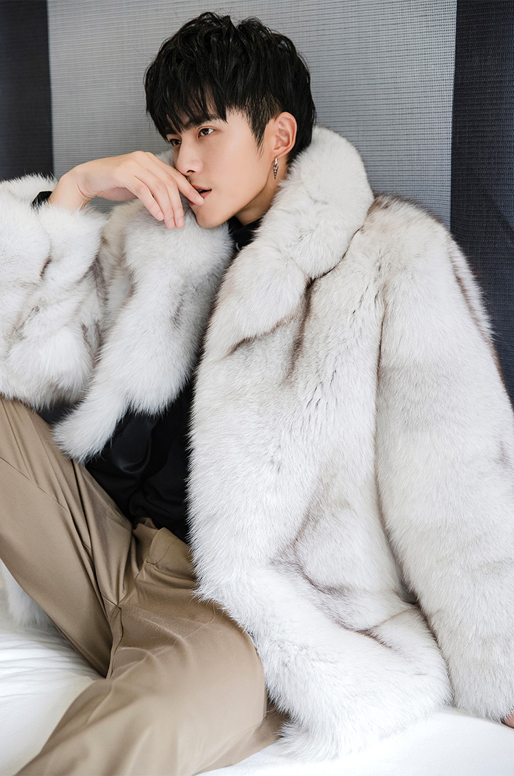 Men's Fox Fur Coat 380-8