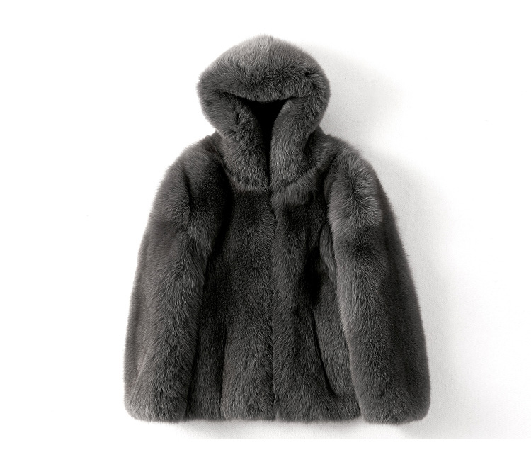 Men's Fox Fur Hooded Coat 381-1
