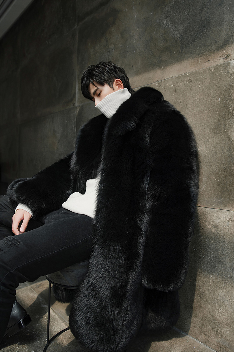 Long black fuzzy coat store
