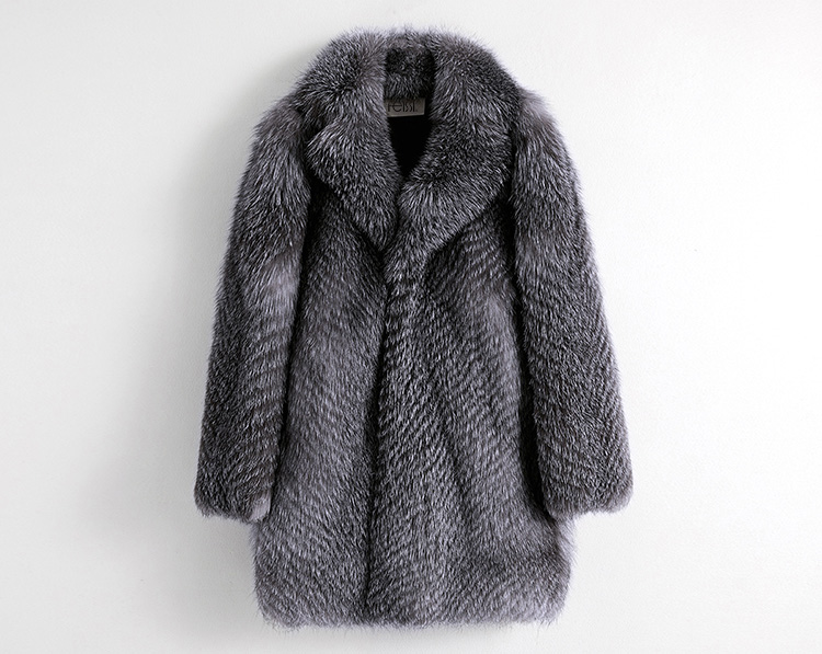 Men's Silver Fox Fur Coat 385-1