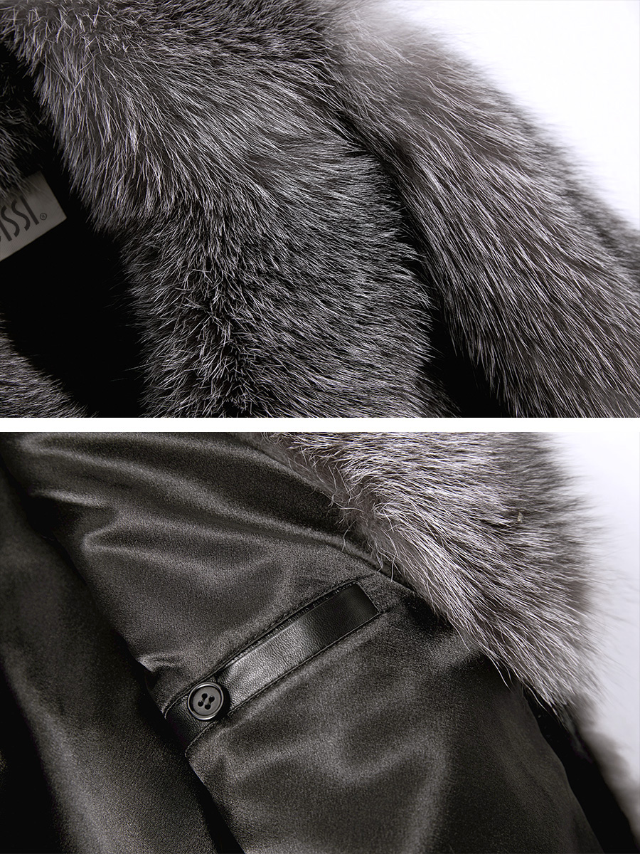 Men's Silver Fox Fur Coat 385-6