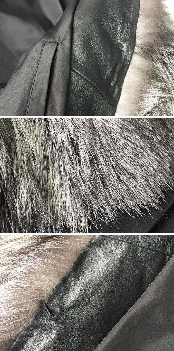 Men's Silver Fox Fur Bomber Jacket 386-2