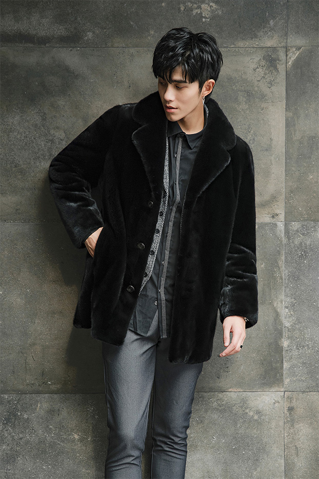 Men's Mink Fur Coat 393-7