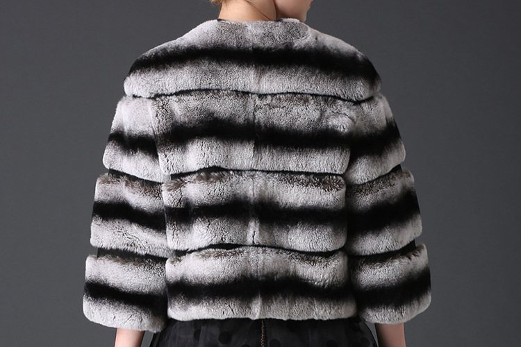 Cropped Rex Rabbit Fur Jacket 779 Details 4