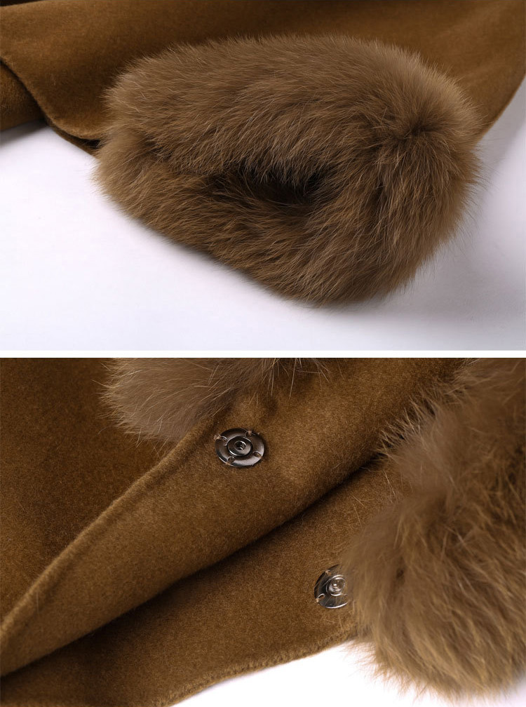 Cashmere Cape with Fox Fur Trim 827e-2