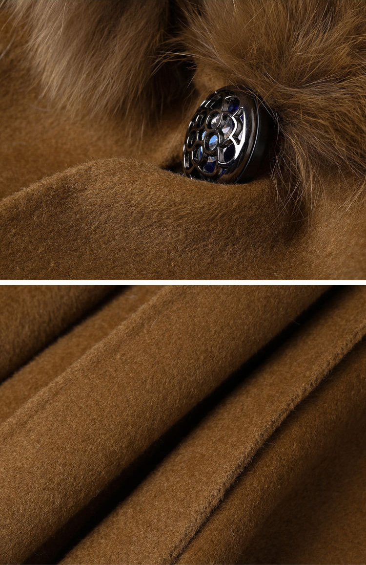 Cashmere Cape with Fox Fur Trim 827e-3