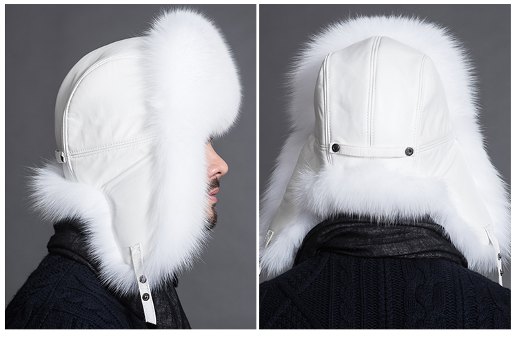 Men's Fox Fur Trapper Hat 872 Details 1