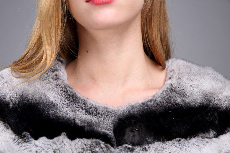 Rex Rabbit Fur Vest with Chinchilla Look 956 Details 11