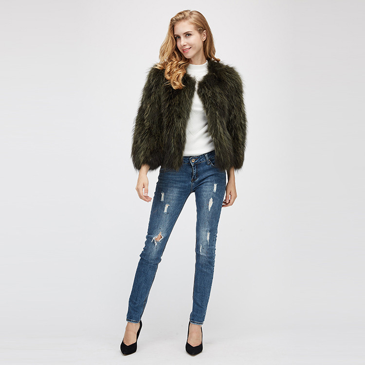 Cropped Raccoon Fur Jacket 972 Details 1