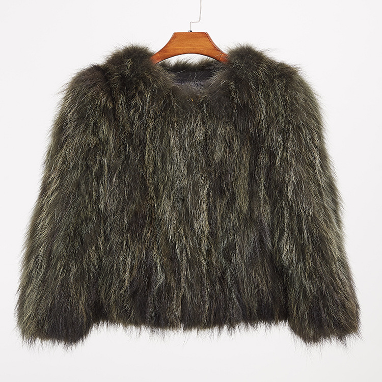 Cropped Raccoon Fur Jacket 972 Details 11