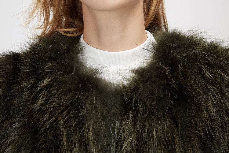 Cropped Raccoon Fur Jacket 972 Details 13