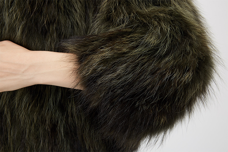 Cropped Raccoon Fur Jacket 972 Details 14
