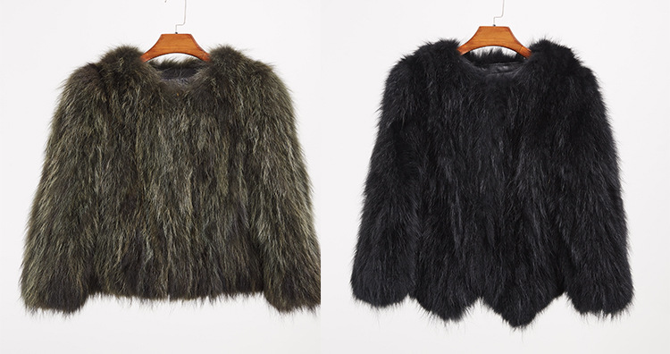 Cropped Raccoon Fur Jacket 972 Details 2