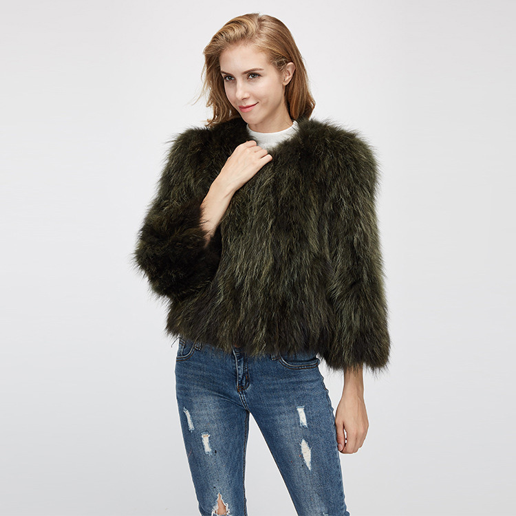 Cropped Raccoon Fur Jacket 972 Details 5