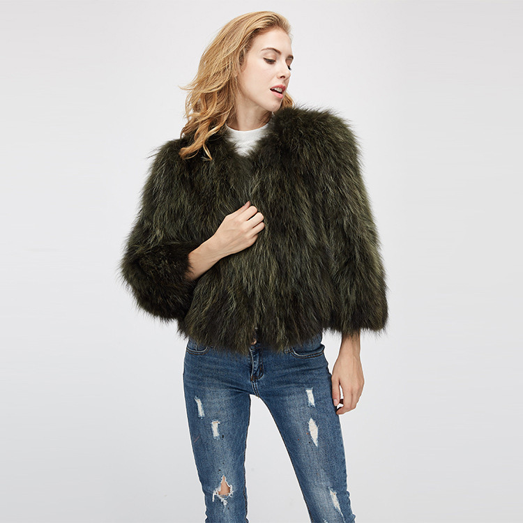 Cropped Raccoon Fur Jacket 972 Details 6