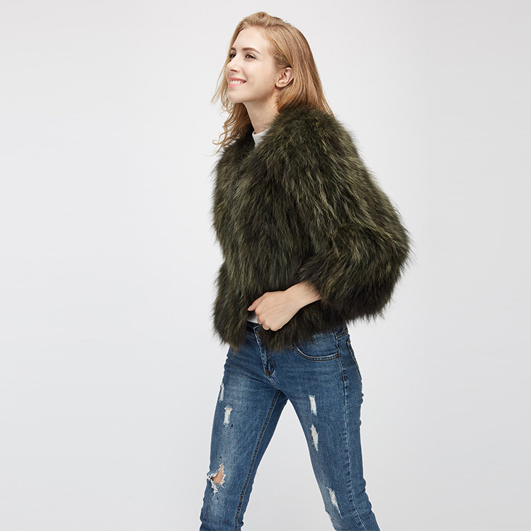 Cropped Raccoon Fur Jacket 972 Details 7